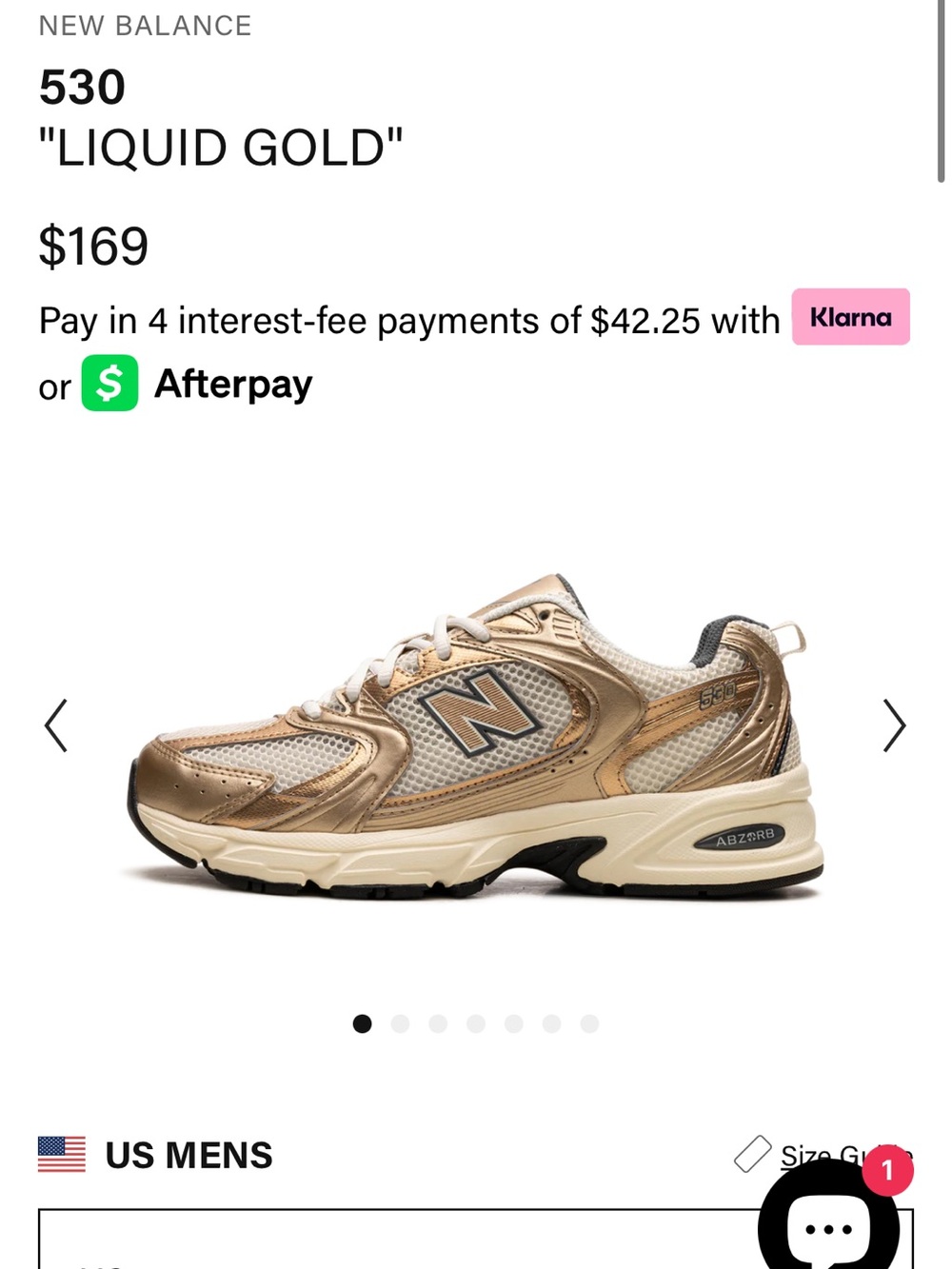 New Balance 530 Liquid Gold